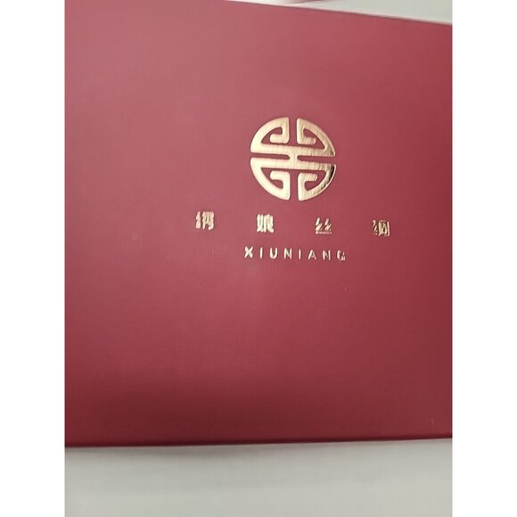 new RARE Chinese SILK SCARF Sizhou China scene with gift box 33" square size - Picture 4 of 9